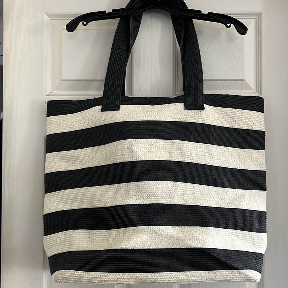 Black and White Striped Tote Bag
